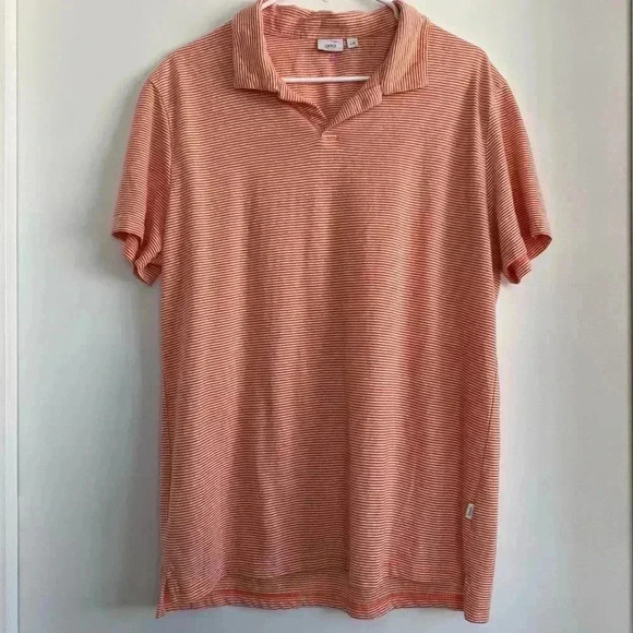 Onia Other - Onia linen blend striped polo T-shirt L